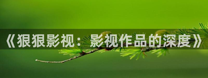 99视频熟女：《狠狠影视：影视作品的深度》